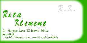 rita kliment business card
